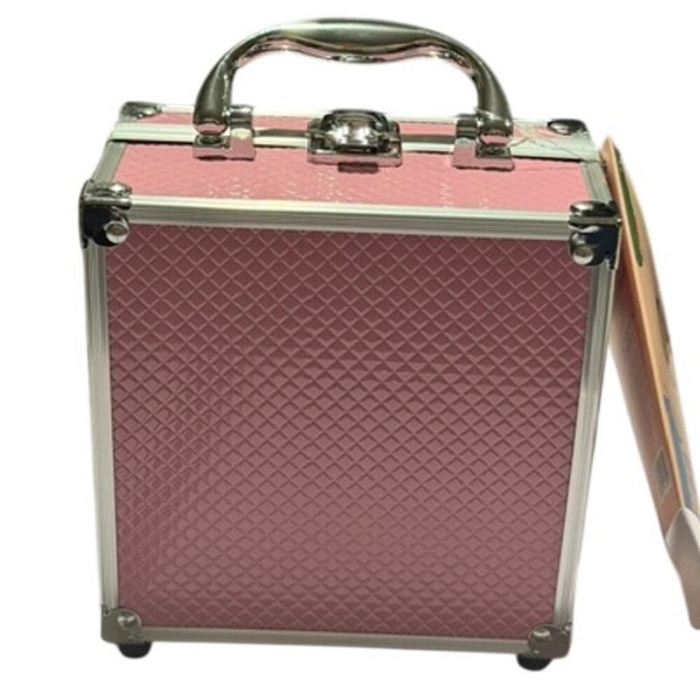 Pink Makeup Kit Train Case Eyeshadow Lip Gloss Blush Brushes Cosmetic Set New